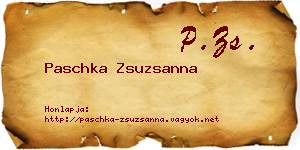 Paschka Zsuzsanna névjegykártya
